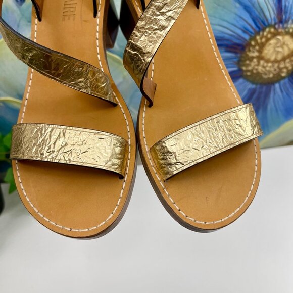 Zadig & Voltaire Cecilia Crinkled Caprese Sandals in Gold 37/ US 6 - Picture 16 of 16